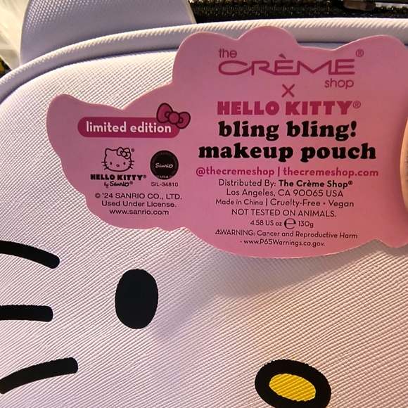 Hello Kitty The Creme Shop Pink Bling Y2K Makeup Bag NWT - Picture 2 of 4